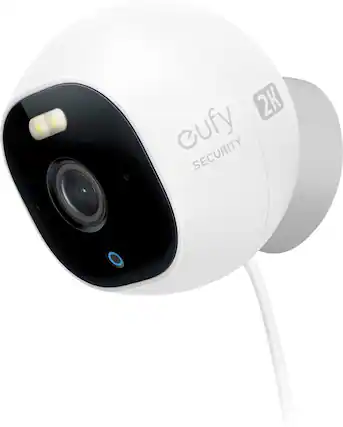 Front. eufy - Outdoor Cam Pro Wired 2K Spotlight Camera - White.