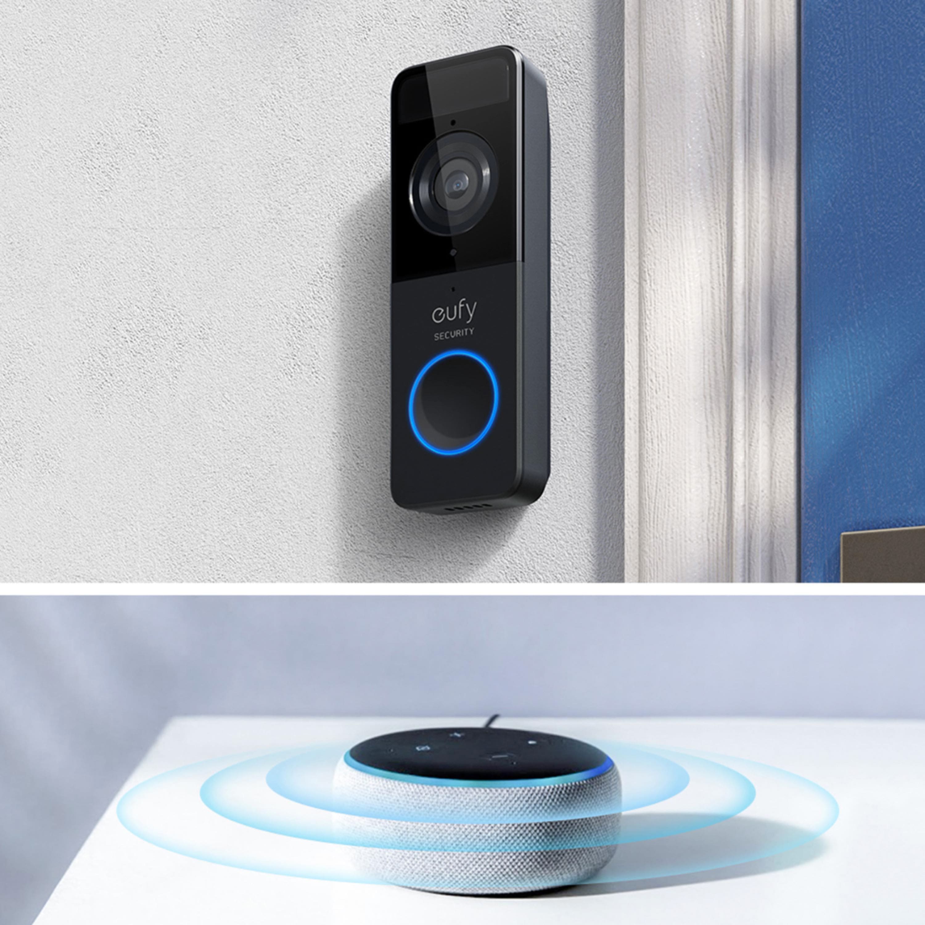 Alt View 13. eufy Security - Smart Wi-Fi Video Doorbell Battery Operated - Black/White.