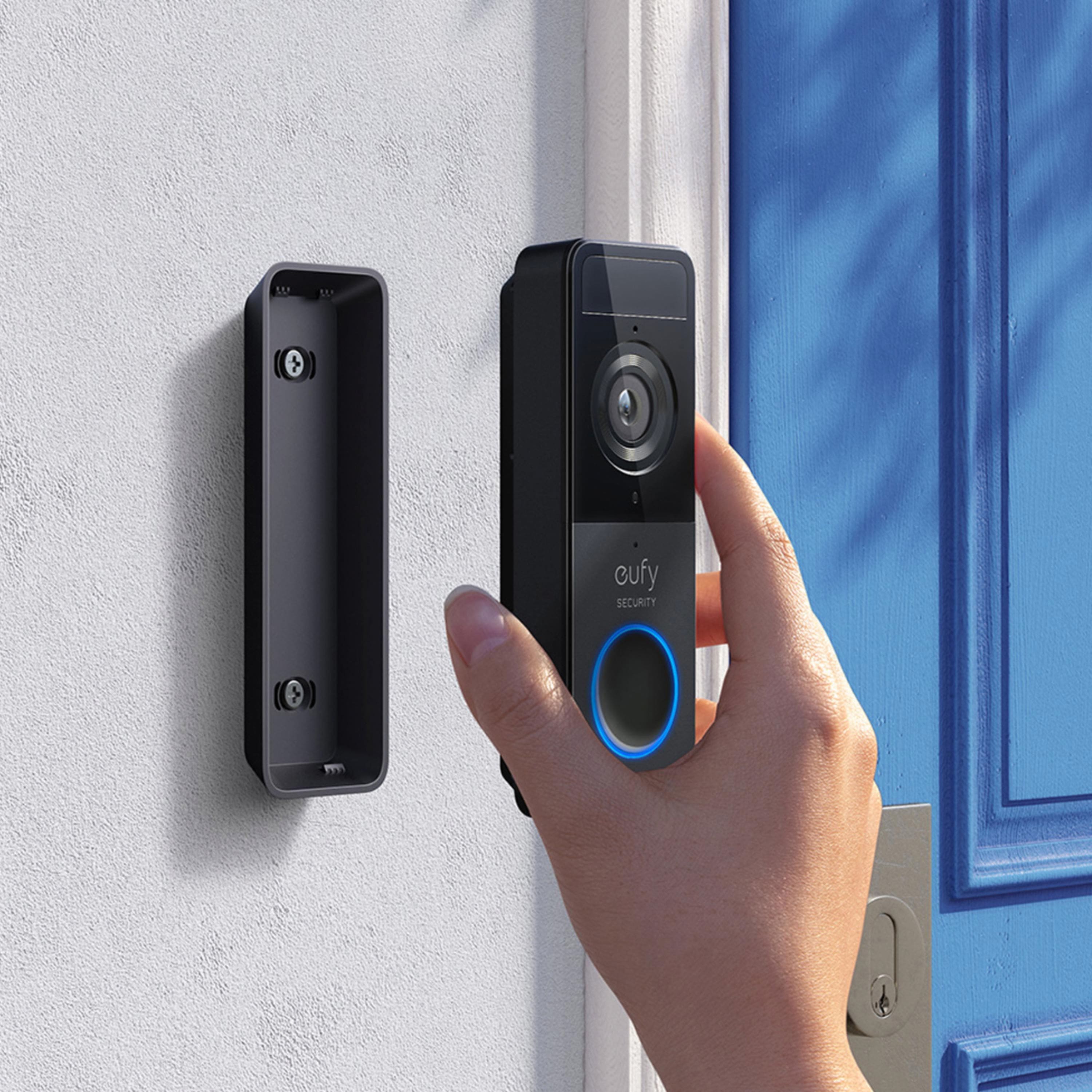 Alt View 14. eufy Security - Smart Wi-Fi Video Doorbell Battery Operated - Black/White.