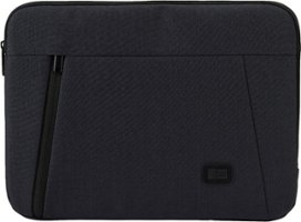Case Logic - Ashton 13” Laptop Sleeve Laptop Case and Tablet Sleeve with Padded Interior and Zippered Pocket for Accessories - Black - Front_Zoom