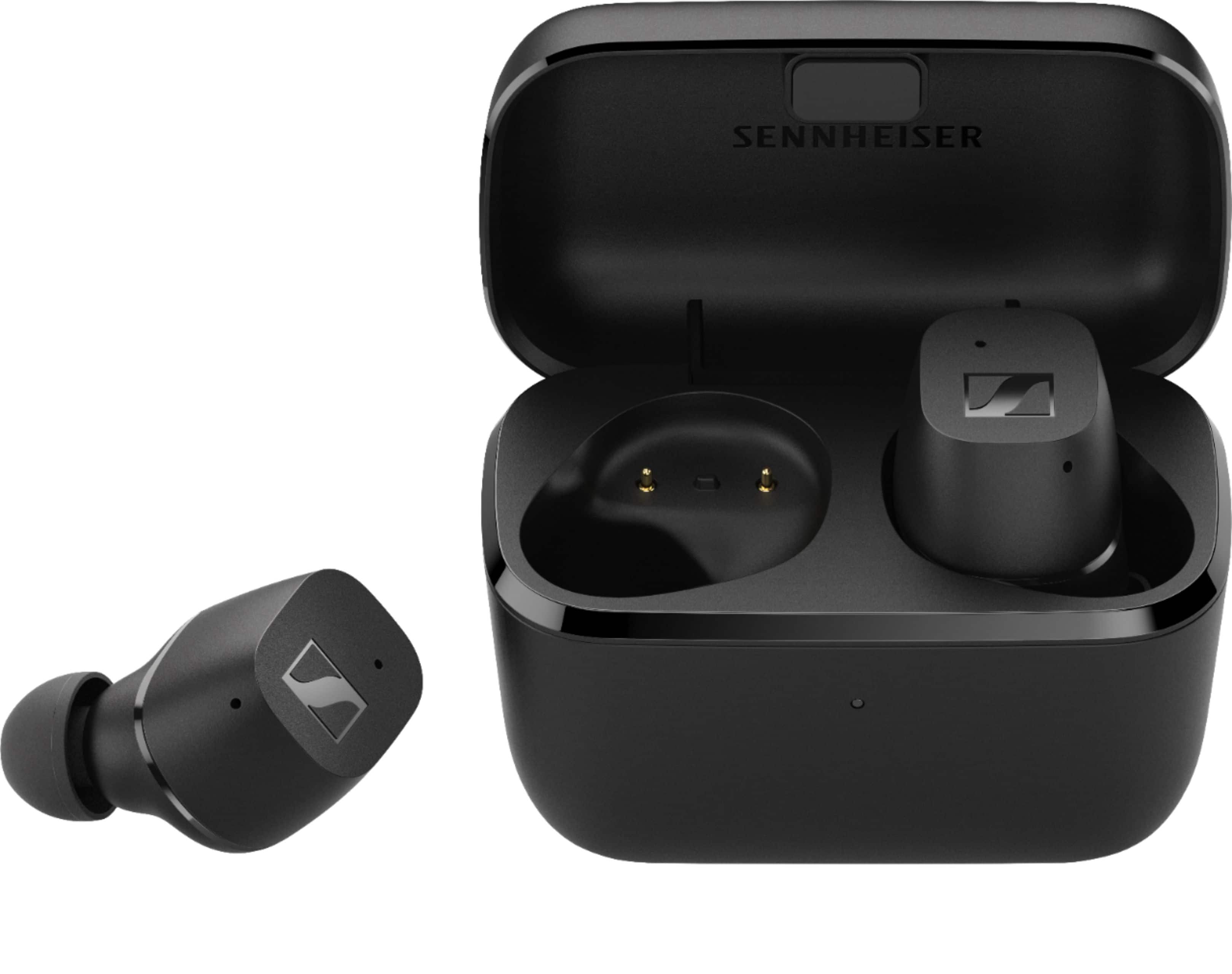 Angle. Sennheiser - CX True Wireless Earbud Headphones - Black.
