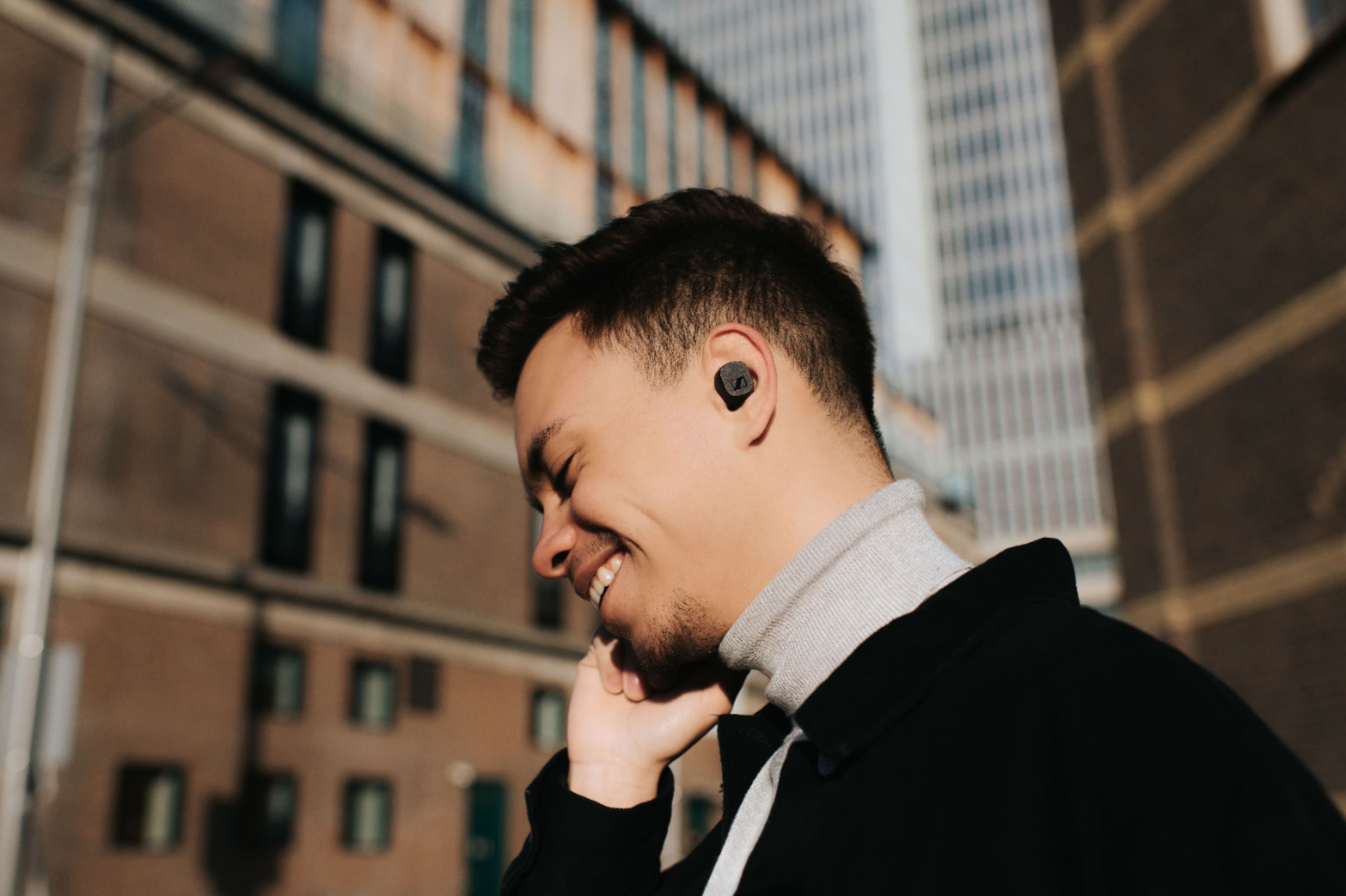 Alt View 20. Sennheiser - CX True Wireless Earbud Headphones - Black.