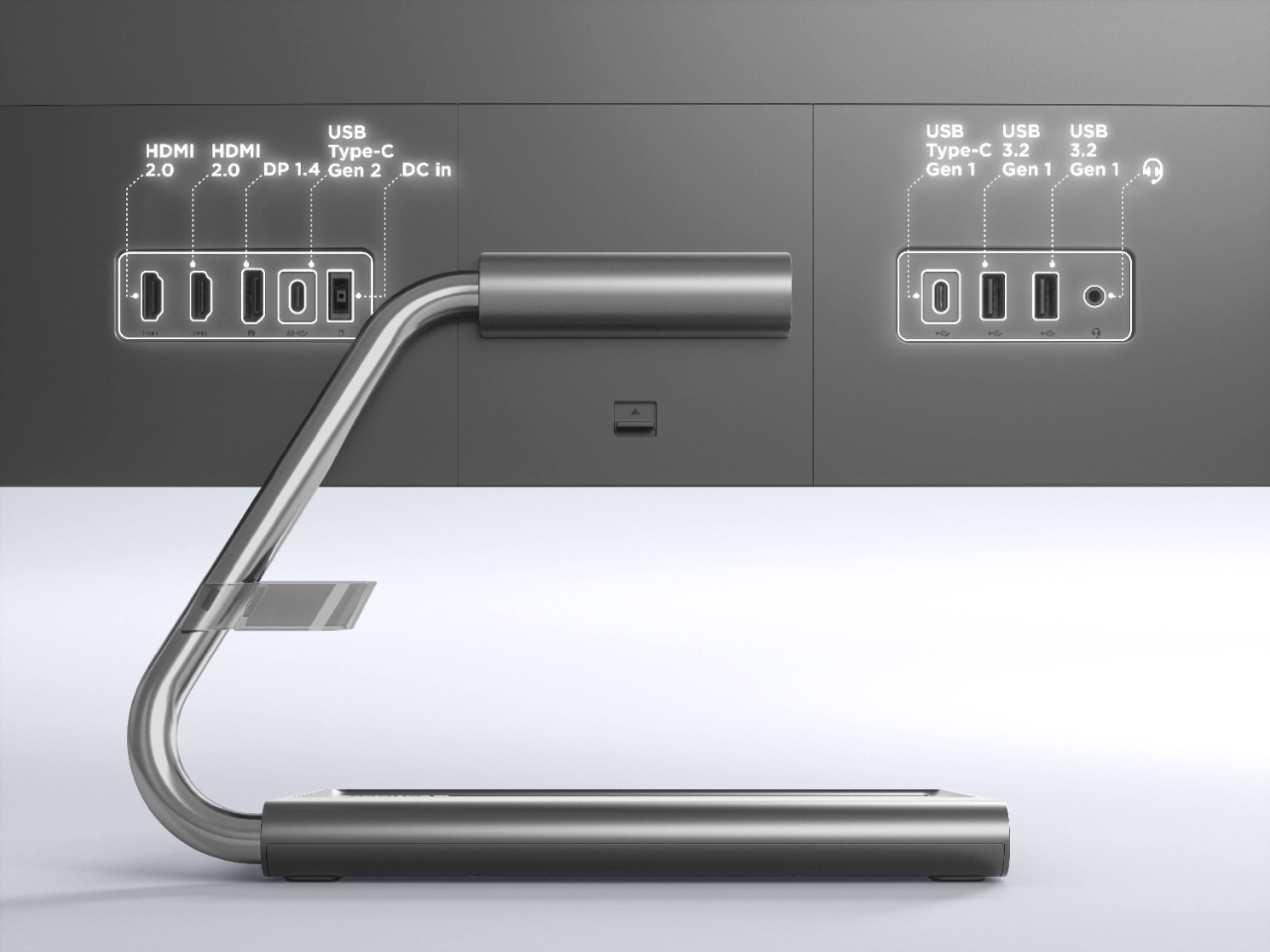 Alt View 14. Lenovo - Geek Squad Certified Refurbished Qreator 27 27" IPS LED UHD FreeSync Monitor In-Panel Speakers Wireless Charging - Black.