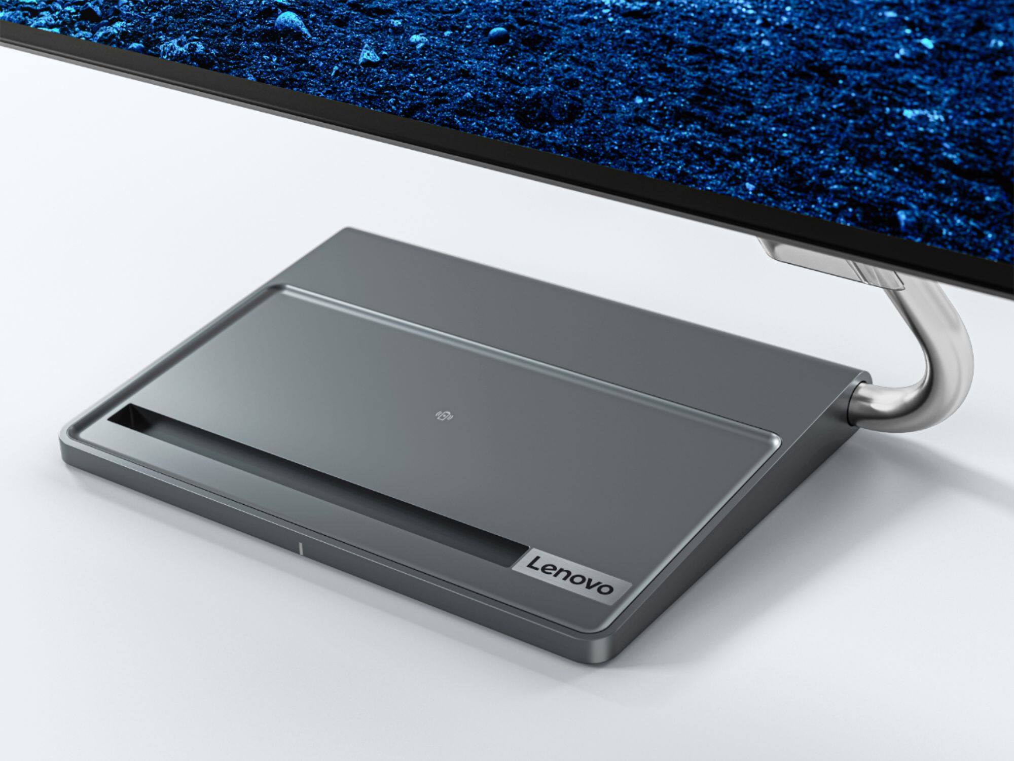 Alt View 17. Lenovo - Geek Squad Certified Refurbished Qreator 27 27" IPS LED UHD FreeSync Monitor In-Panel Speakers Wireless Charging - Black.