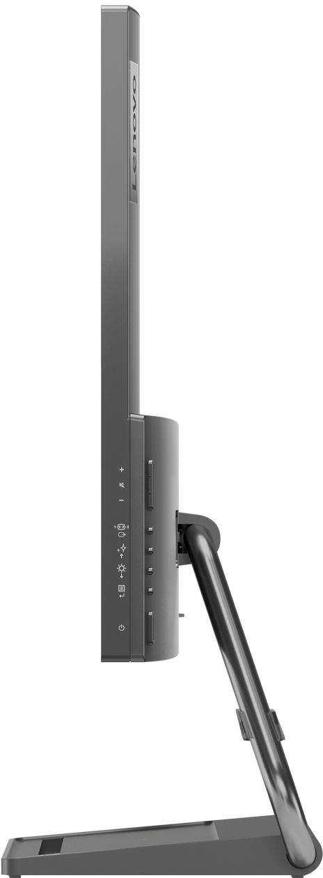 Left View: Lenovo - Geek Squad Certified Refurbished Qreator 27 27" IPS LED UHD FreeSync Monitor In-Panel Speakers Wireless Charging - Black