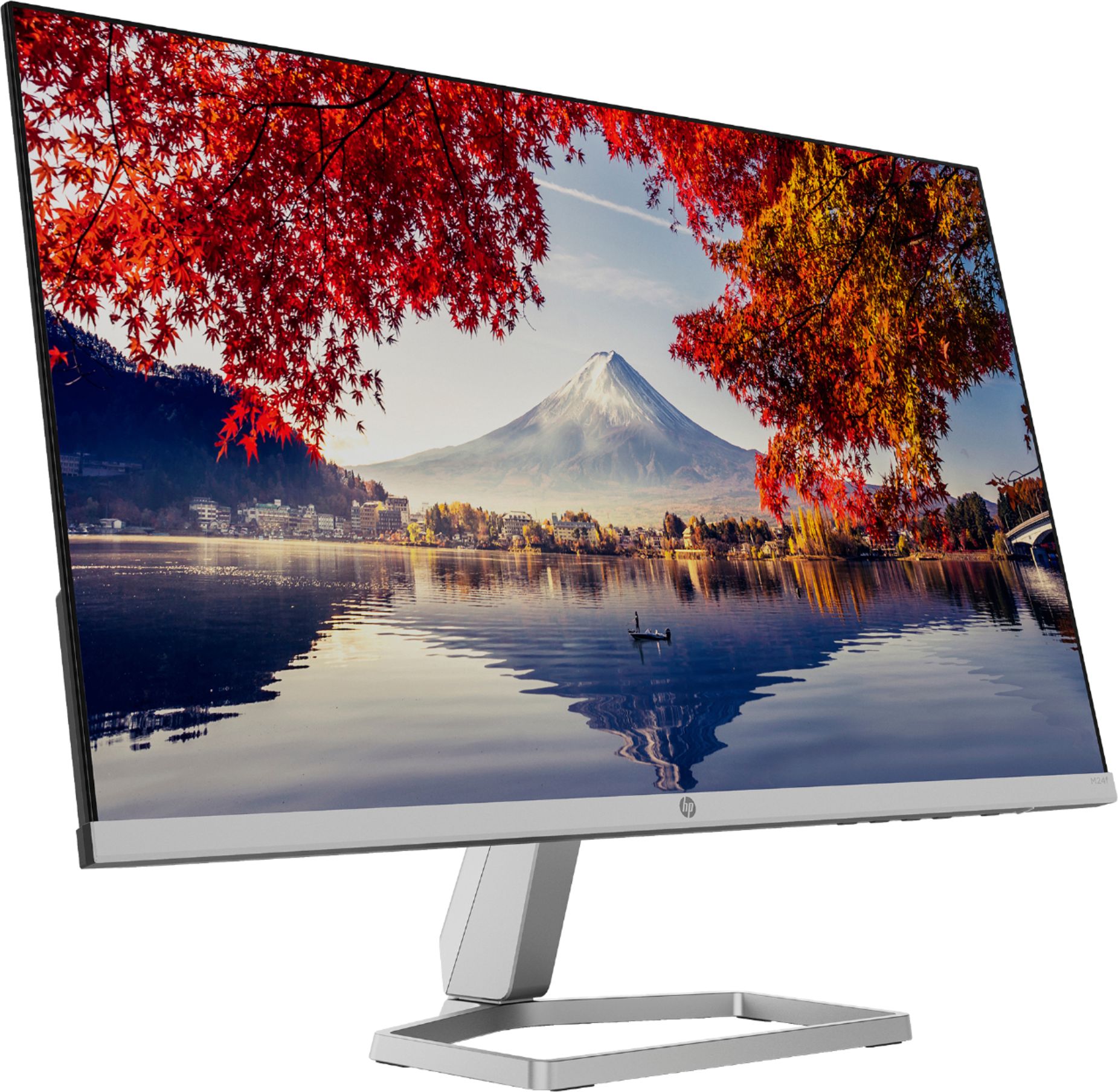 Left View: HP - Geek Squad Certified Refurbished 24" IPS LED FHD FreeSync Monitor - Silver And Black