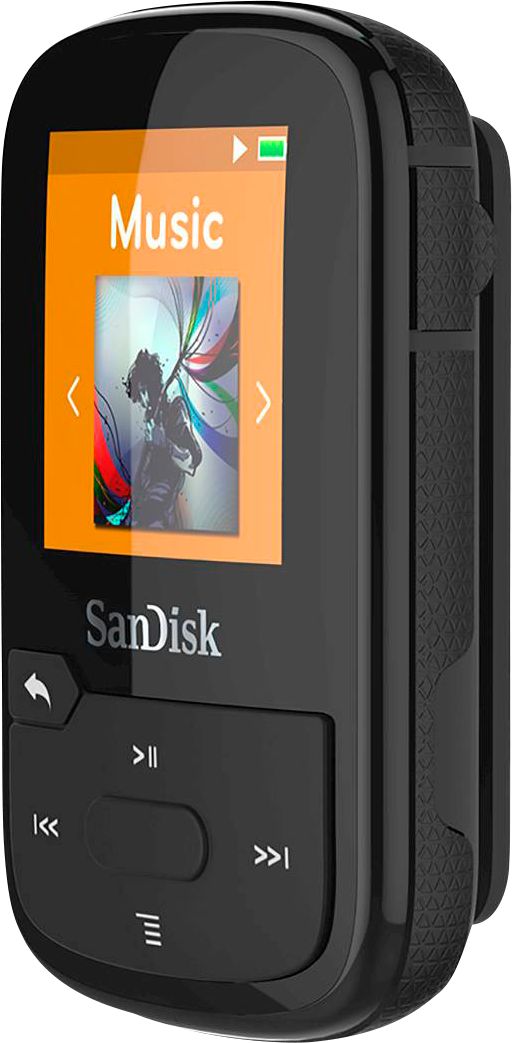 Left View: SanDisk - Clip Sport Plus 32GB MP3 Player - Black