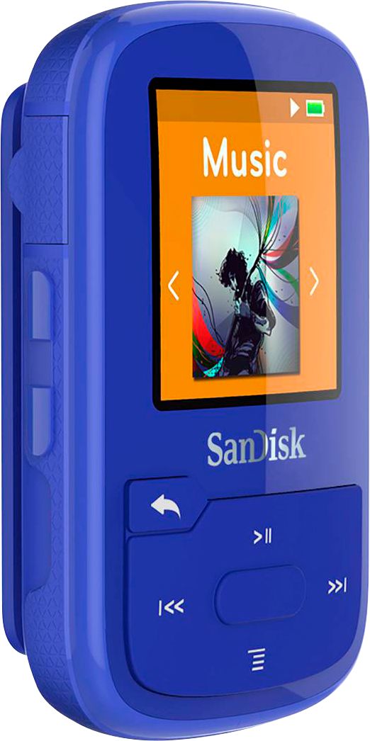 Angle View: SanDisk - Clip Sport Plus 32GB MP3 Player - Blue