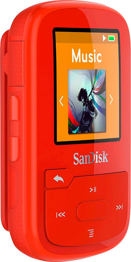 Angle View: SanDisk - Clip Sport Plus 32GB MP3 Player - Red
