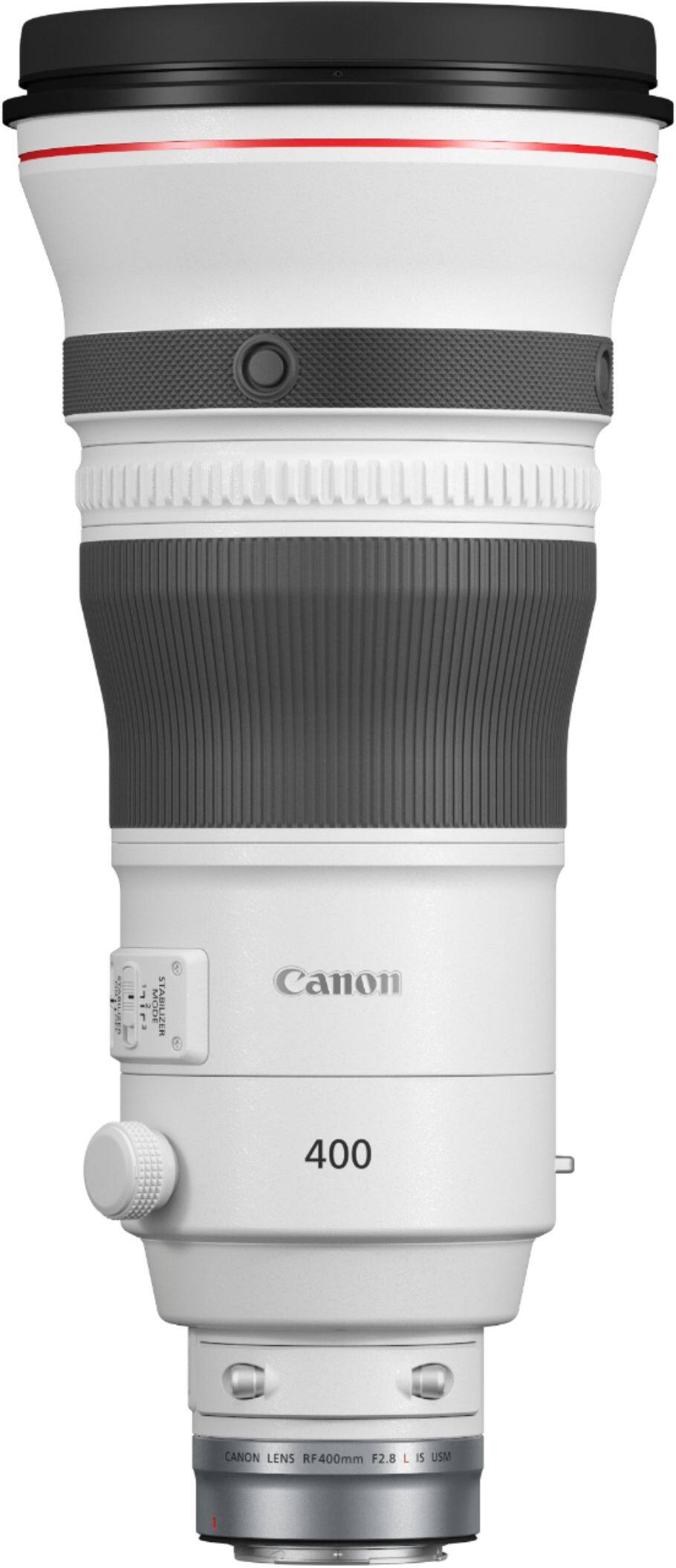Left. Canon - RF400mm F2.8 L IS USM Telephoto Prime Lens for EOS R-Series Cameras - White.
