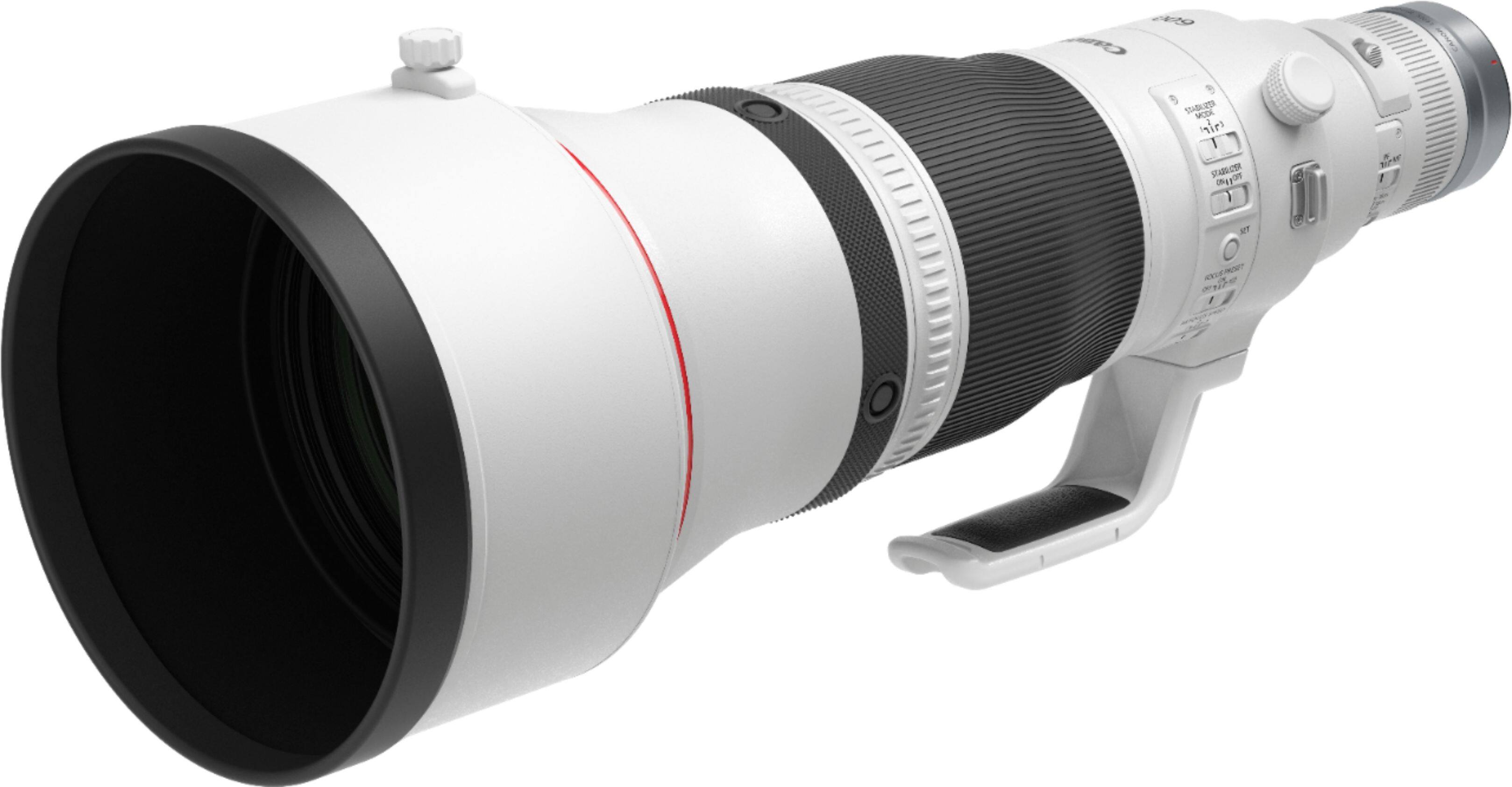 Angle. Canon - RF600 F4 L IS USM Telephoto Prime Lens for EOS R-Series Cameras - White.