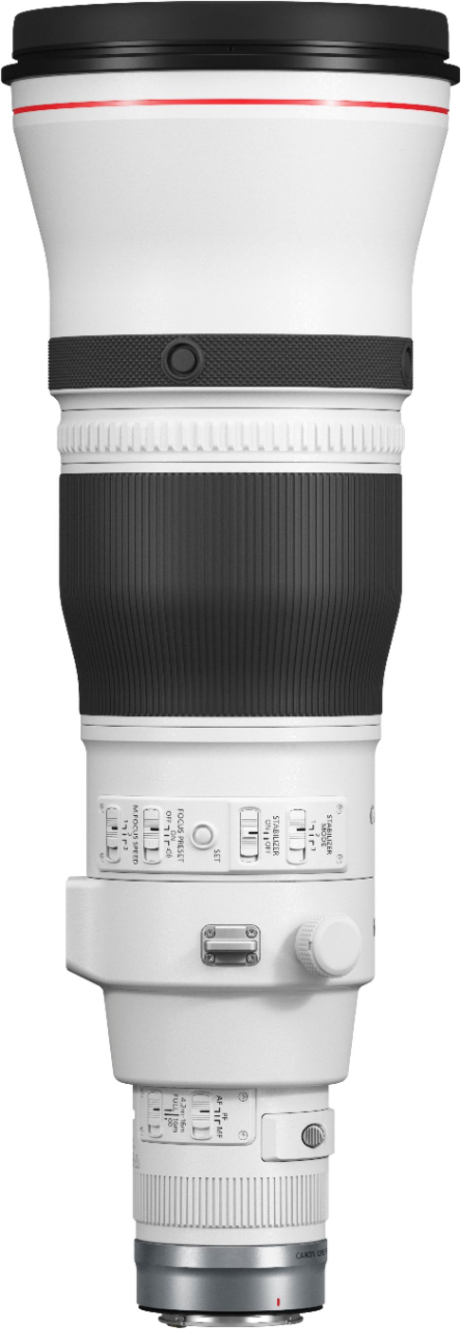 Left View: Canon - RF 600 f/4 L IS USM Telephoto Prime Lens for RF Mount Cameras - White