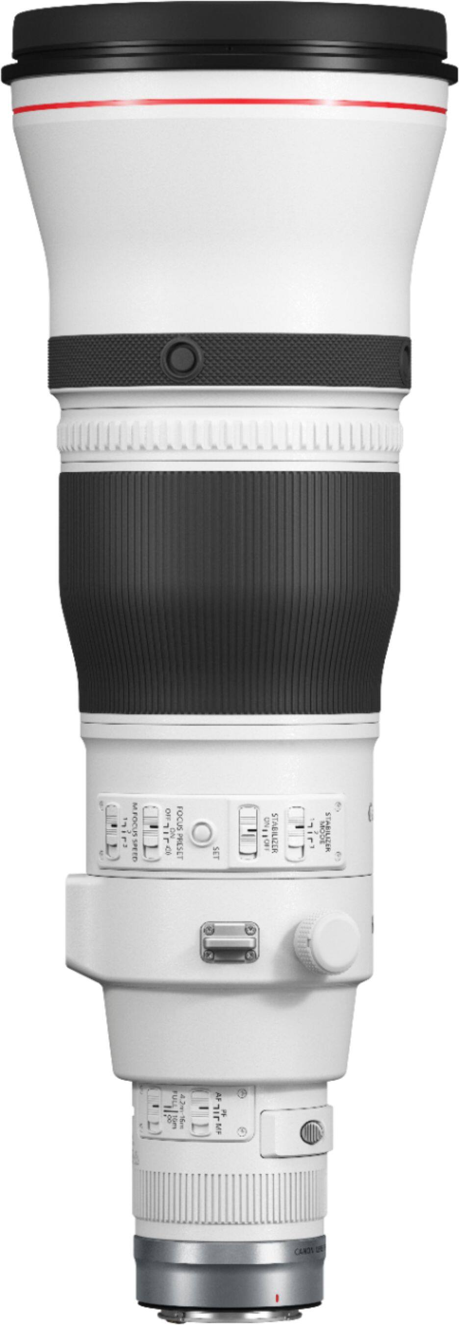 Left. Canon - RF600 F4 L IS USM Telephoto Prime Lens for EOS R-Series Cameras - White.