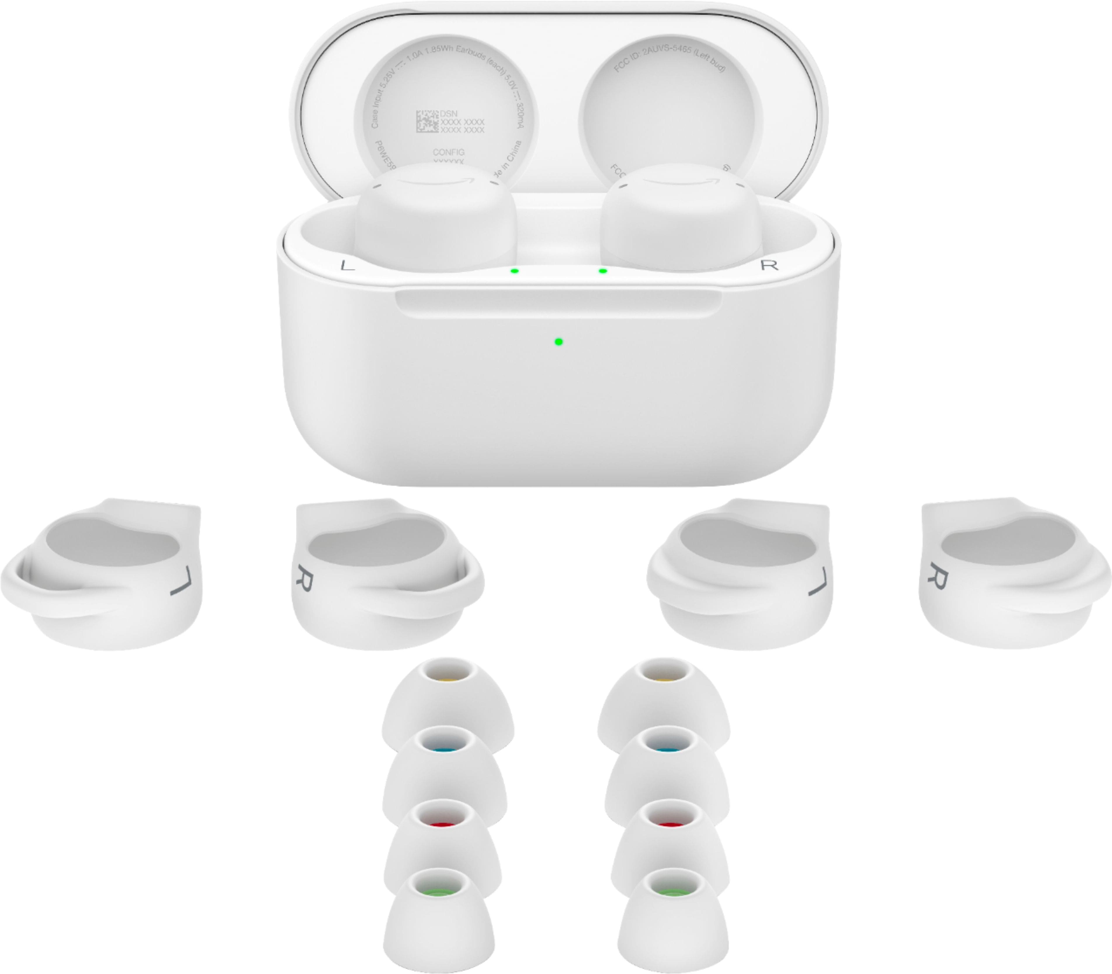 Alt View 12. Amazon - Echo Buds (2nd Gen) True Wireless Noise Cancelling In-Ear Headphones - WHITE.