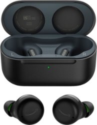 Amazon - Echo Buds (2nd Gen) True Wireless Noise Cancelling In-Ear Headphones with Wireless Charging Case - BLACK - Front_Zoom