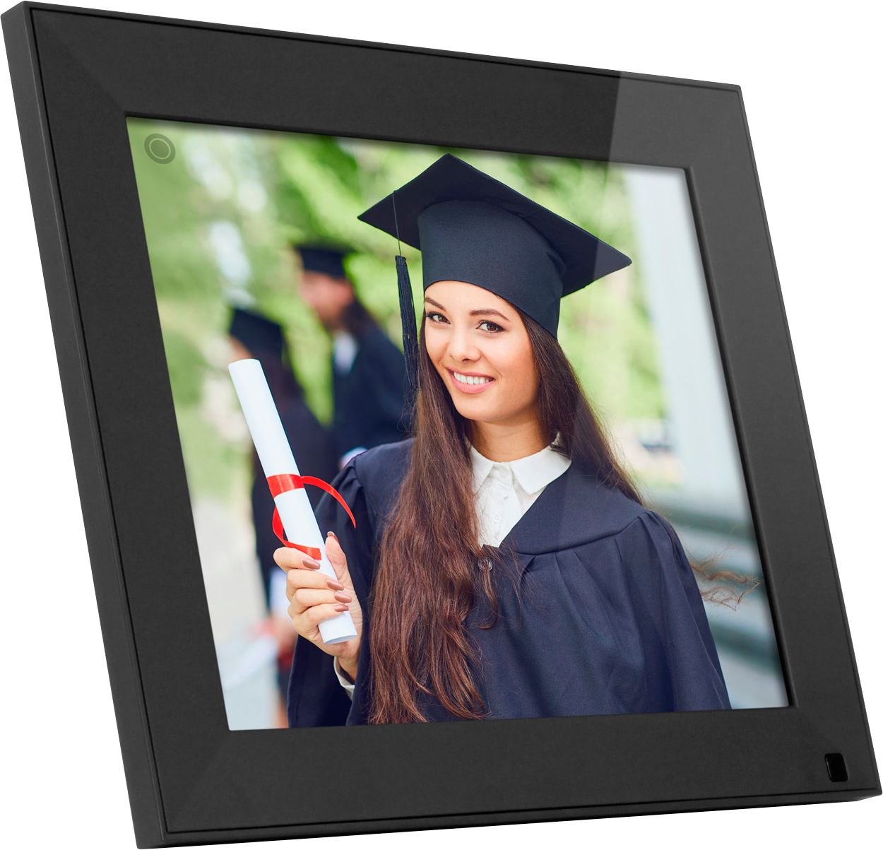 Angle View: Aluratek - 9" WiFi Touchscreen IPS LCD Display Digital Photo Frame with Motion Sensor and 16GB Built-in Memory - Black