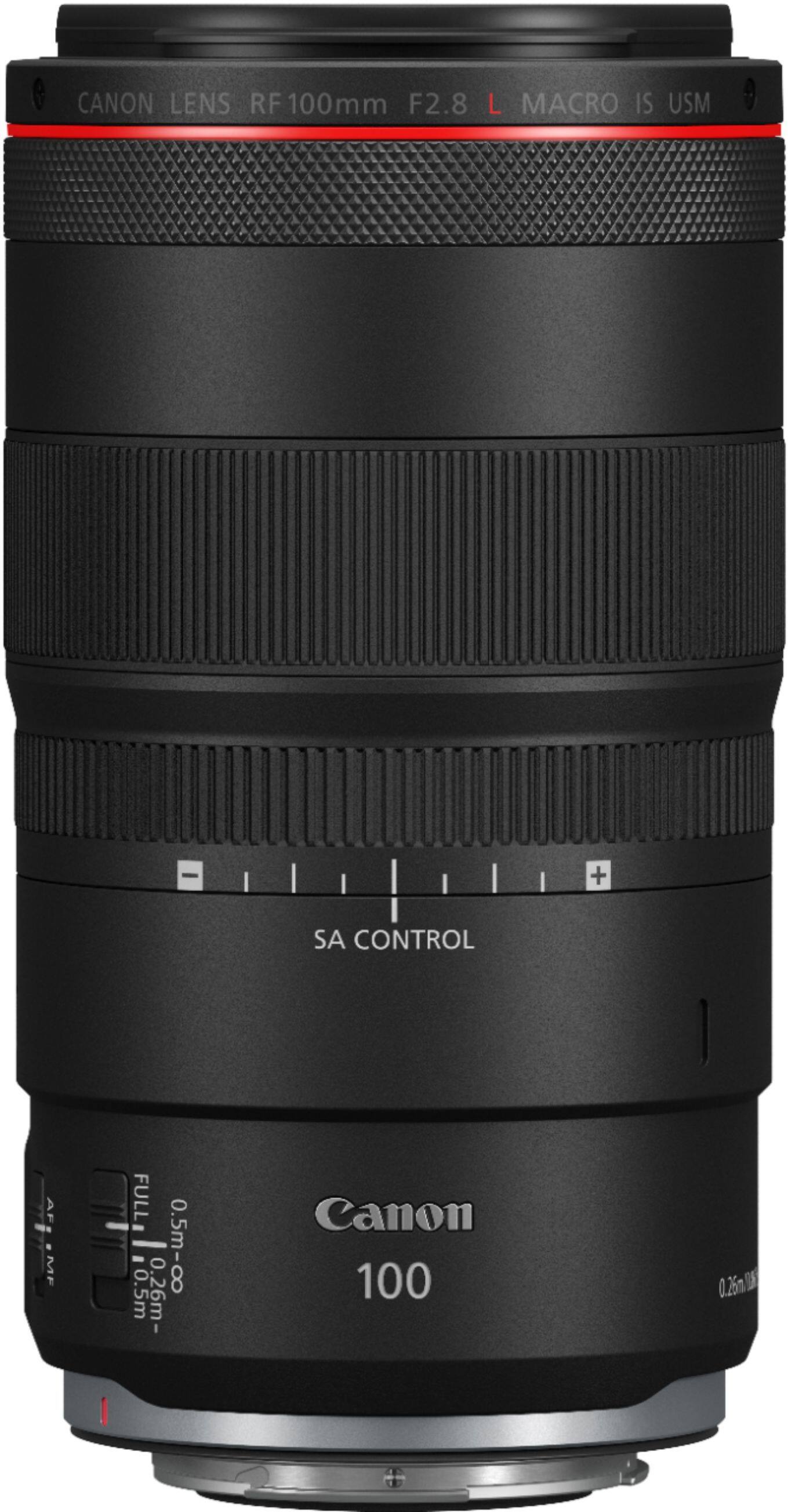 Angle. Canon - RF100mm F2.8 L MACRO IS USM Telephoto Lens for EOS R-Series Cameras - Black.