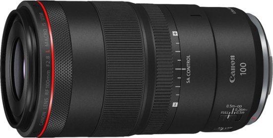 Front Zoom. Canon - RF100mm F2.8 L MACRO IS USM Telephoto Lens for EOS R-Series Cameras - Black.
