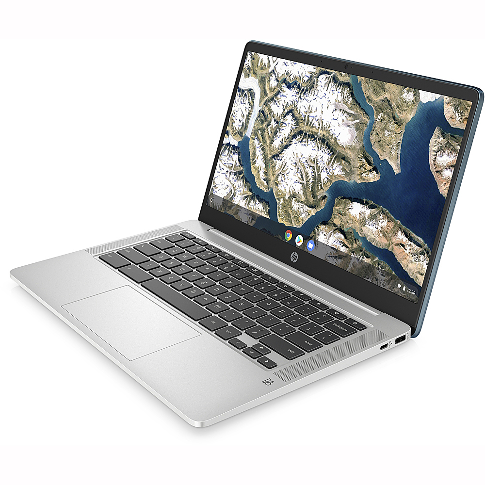 Angle View: HP - 14" Chromebook - Intel Celeron N4000 - 4GB - 32GB eMMC