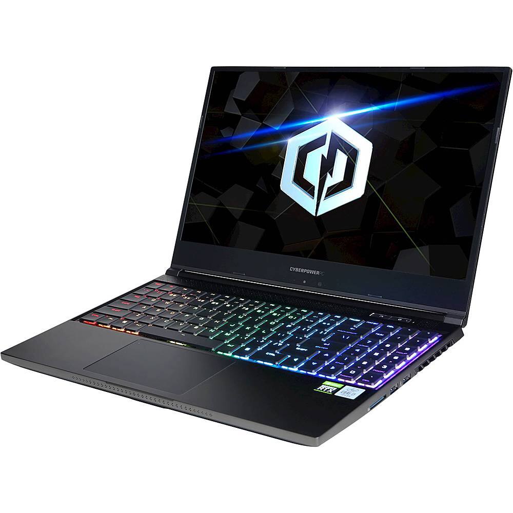 Left View: CyberPowerPC - Tracer IV Edge Pro 15.6" QHD Laptop - Intel Core i7 - 16GB Memory - NVIDIA GeForce RTX 3060 - 500GB SSD - Black