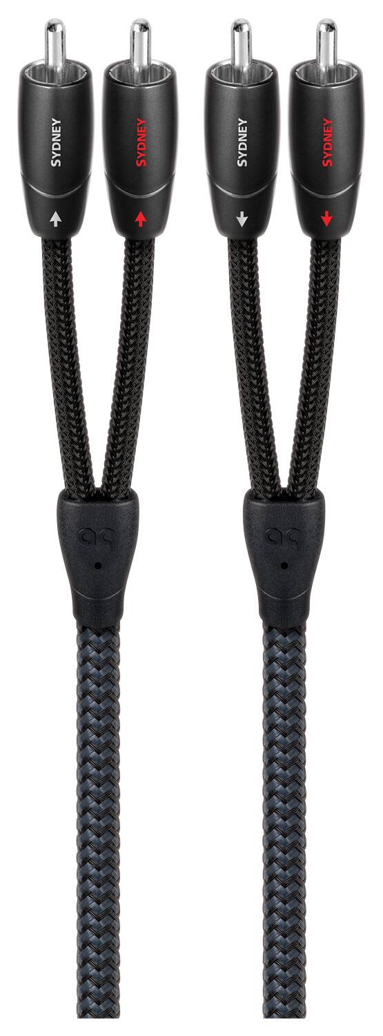 Angle. AudioQuest - Sydney 6.6' RCA-to-RCA Interconnect Cable - Dark Gray/Black.