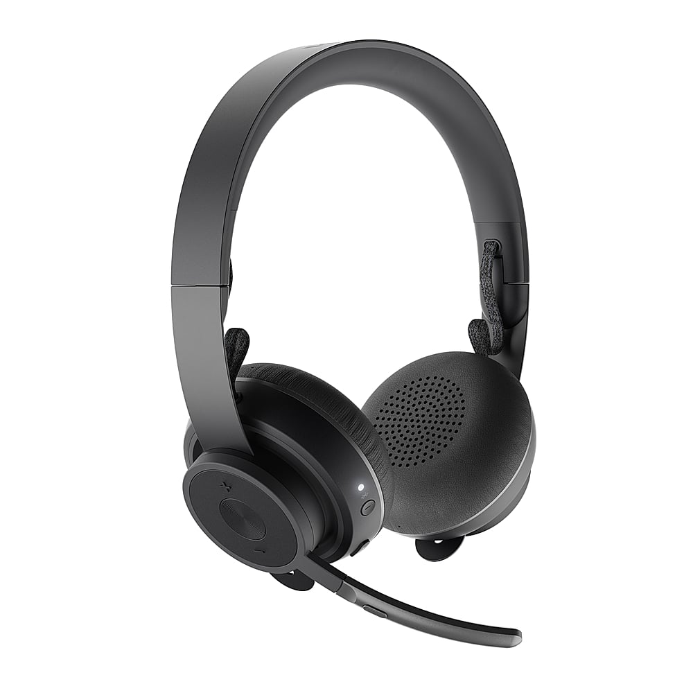 Front. Logitech - Zone Wireless Bluetooth Noise-Cancelling Headset Certified for Microsoft Teams - Graphite.