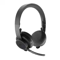 Logitech - Zone Wireless Bluetooth Noise-Cancelling On-Ear Headset Certified for Microsoft Teams - Graphite - Front_Zoom