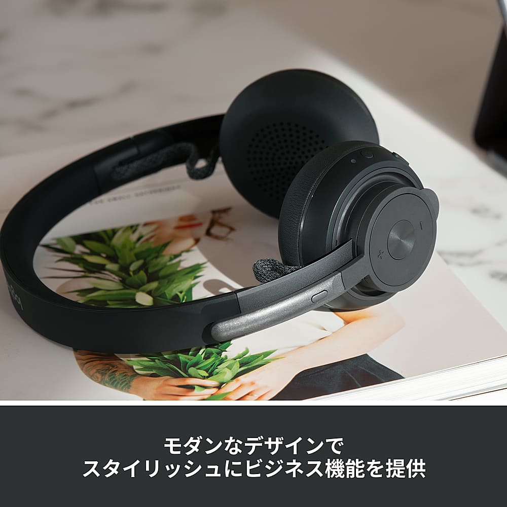 Alt View 17. Logitech - Zone Wireless Bluetooth Noise-Cancelling Headset Certified for Microsoft Teams - Graphite.