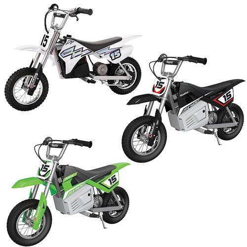 Razor - Dirt Rocket Electric Toy Motocross Motorcycle Dirt Bike - White