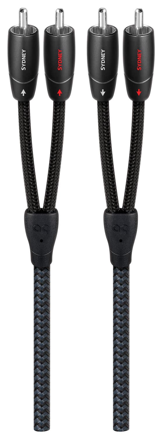 Angle. AudioQuest - Sydney 4.9' RCA-to-RCA Interconnect Cable - Dark Gray/Black.