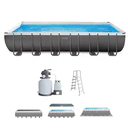 Alt View 11. Intex - 24' x 12' x 52" Rectangular Pool w/ Pump.