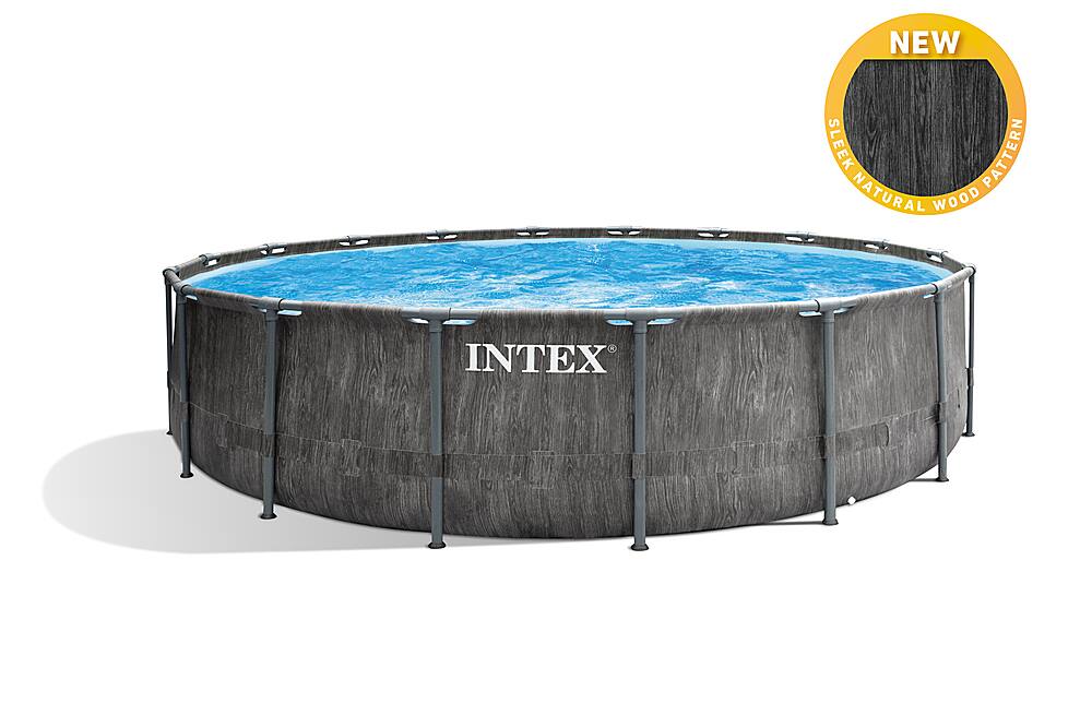 Alt View 13. Intex - Steel Frame Pool w/ Cover, Ladder, & Pump.
