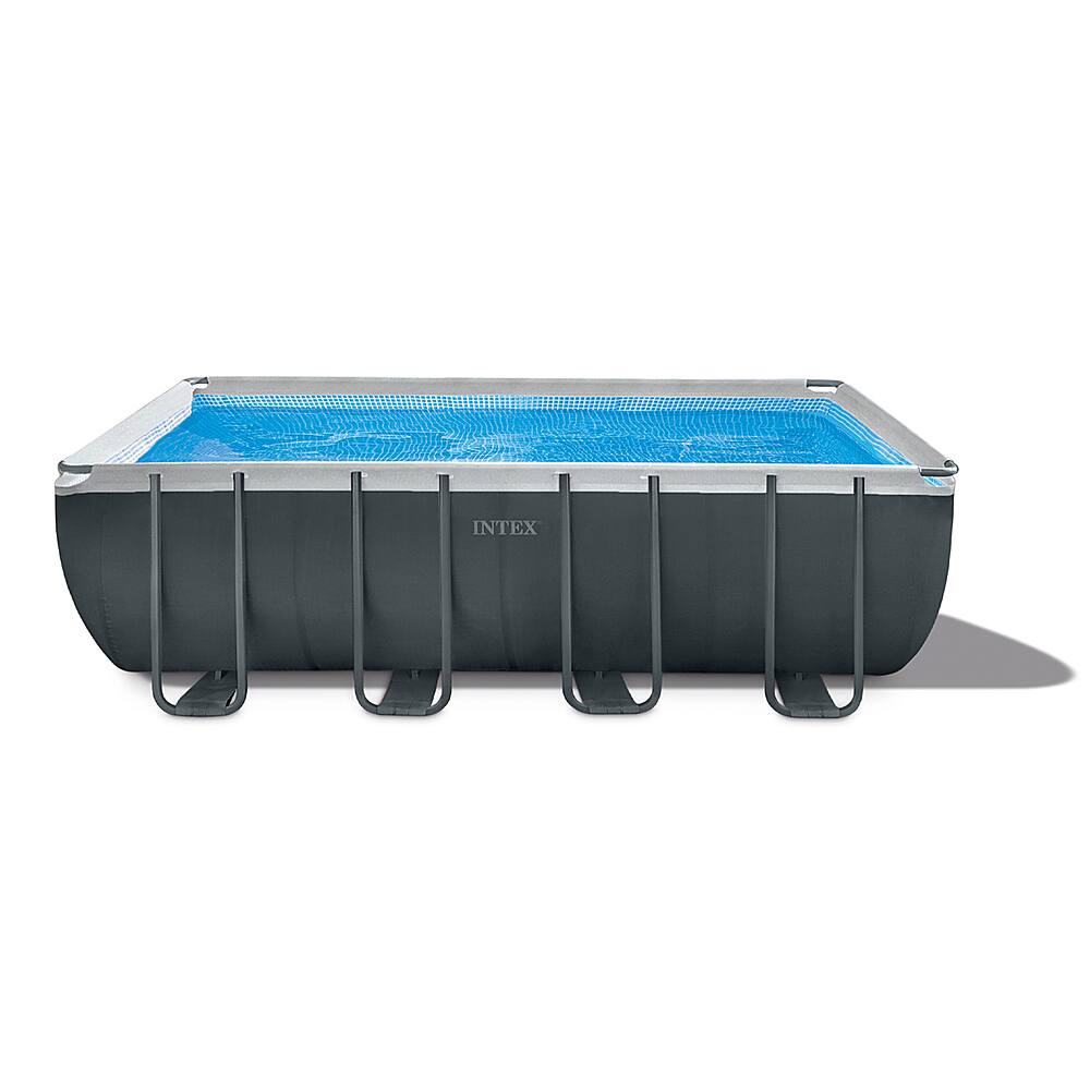 Angle. Intex - Ultra XTR Rectangular Frame Swimming Pool Set w/Pump Filter.