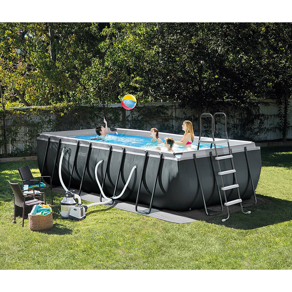 Alt View 15. Intex - Ultra XTR Rectangular Frame Swimming Pool Set w/Pump Filter.