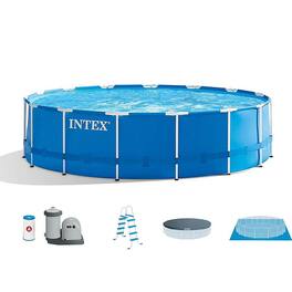 Intex - Metal Frame Pool w/ Pump, Cover & Ladder