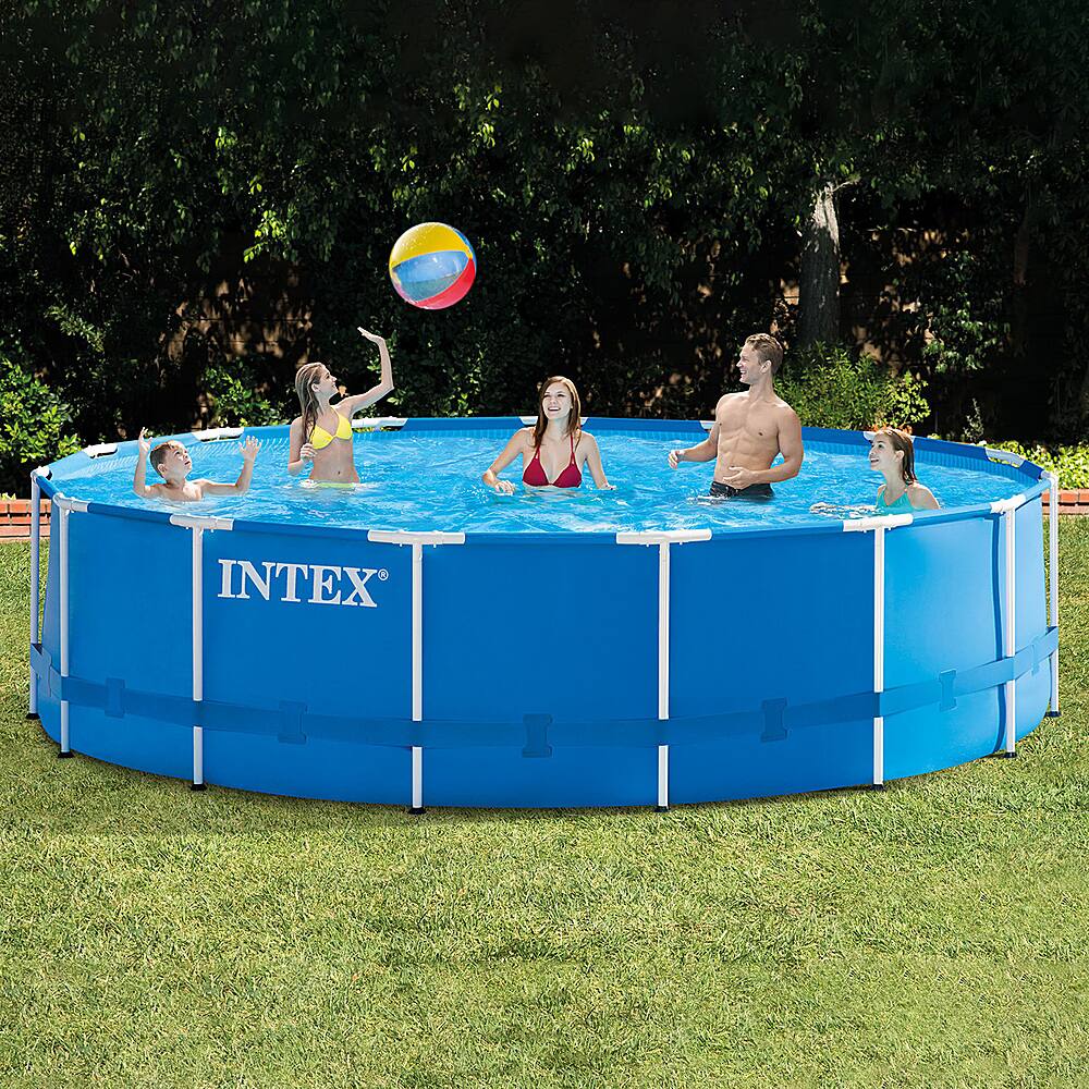 Alt View 14. Intex - Metal Frame Pool w/ Pump, Cover & Ladder.