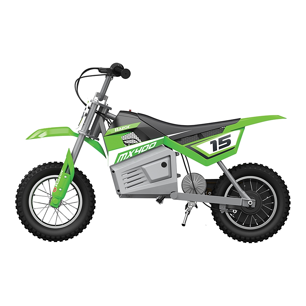 Left View: Razor - Dirt Rocket Electric Toy Motocross Motorcycle Dirt Bike - Green