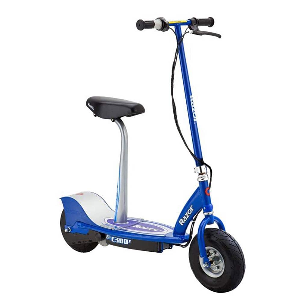 Front. Razor - Adult 24V High-Torque Motor, Electric Powered Scooter w/ Seat - Blue.