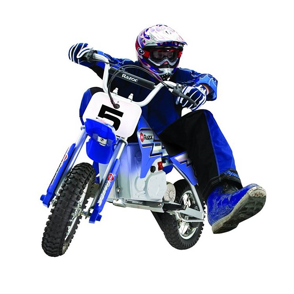 Left View: Razor - Dirt Rocket Electric Toy Motocross Motorcycle Dirt Bike - Blue