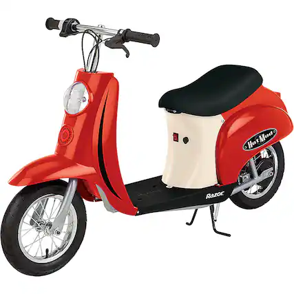 Front. Razor - Pocket Mod Miniature Euro 24V Electric Kids Ride On Retro Scooter - Red.