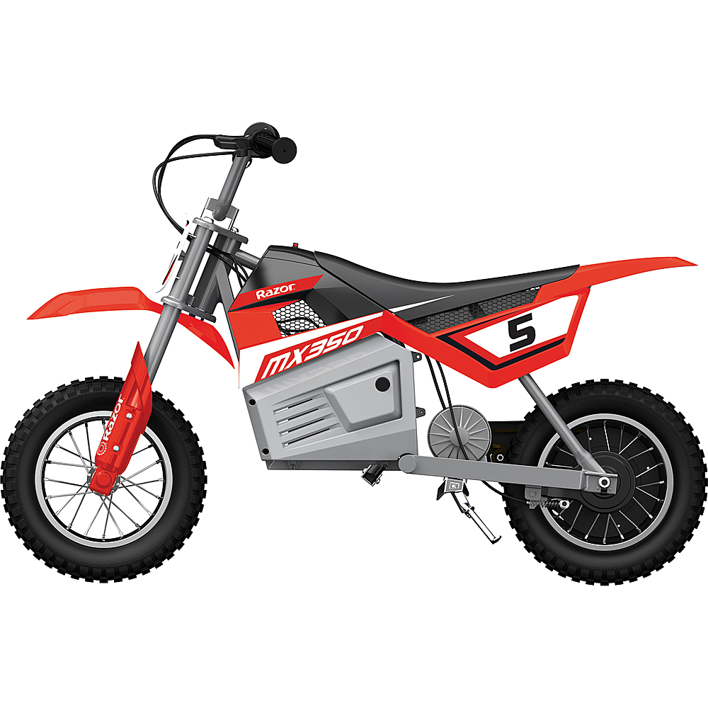 Left View: Razor - Dirt Rocket Kids Electric Toy Motocross Motorcycle Dirt Bike - Red