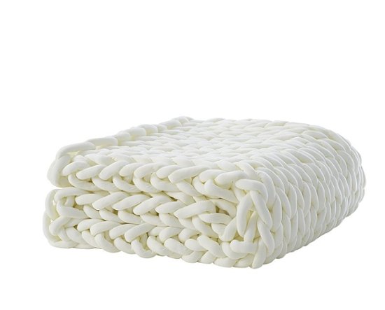 BlanQuil Lite Chunky Weighted Throw – Ivory