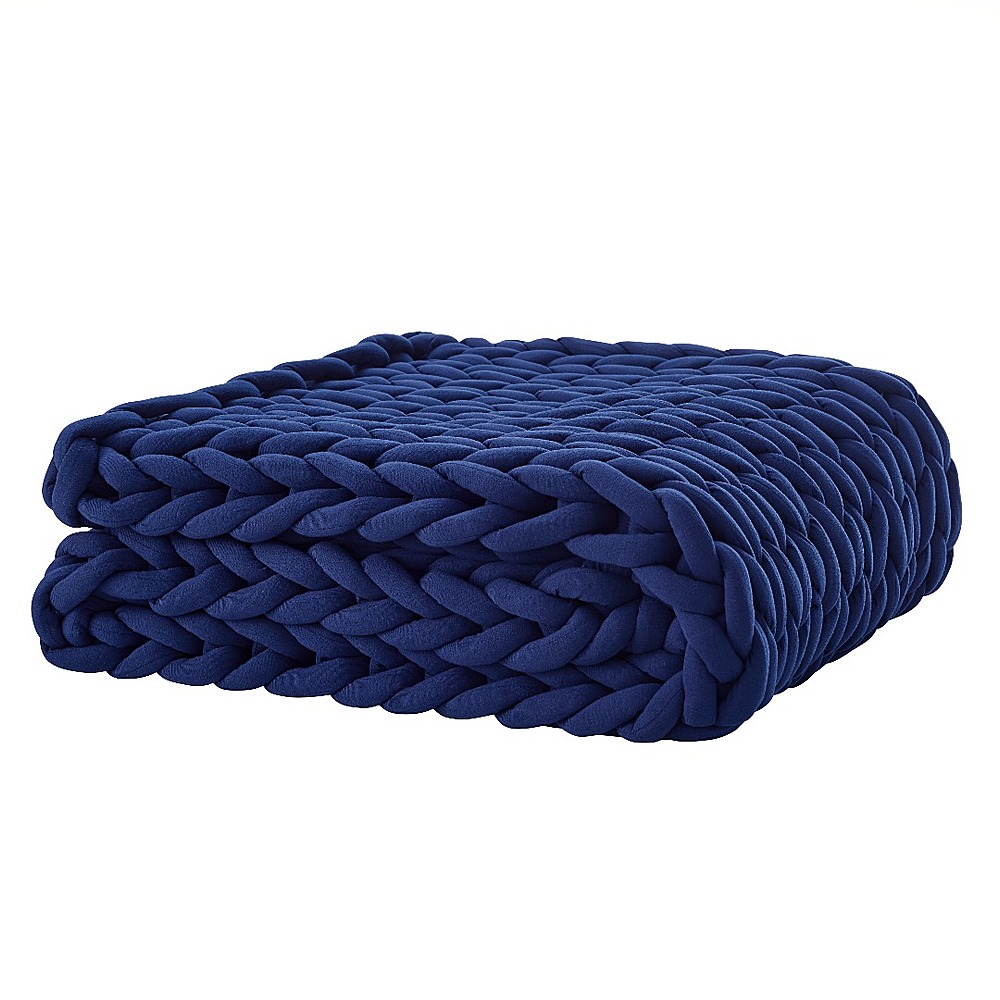 BlanQuil Lite Chunky Weighted Throw Navy Navy Lite Best Buy