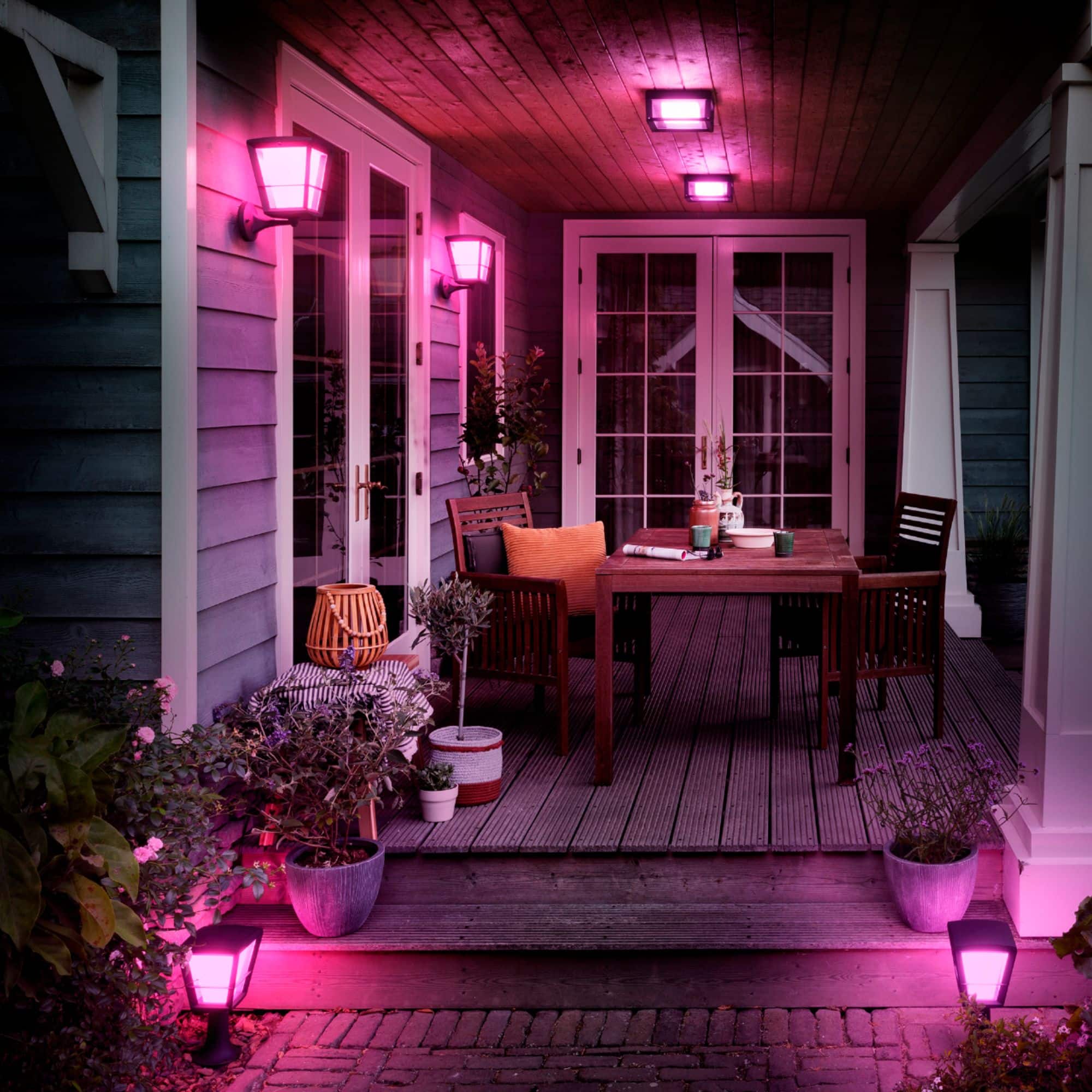 Alt View Zoom 12. Philips - Hue Econic Outdoor Wall and Ceiling Light - White and Color Ambiance.