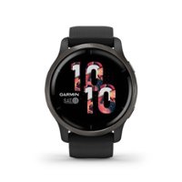 Garmin - Venu 2 GPS Smartwatch 45 mm Fiber-Reinforced Polymer - Slate Bezel with Black Case - Front_Zoom
