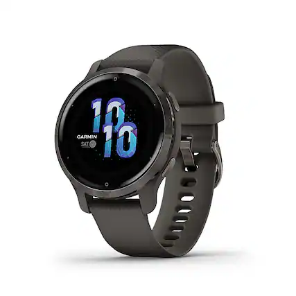 Front. Garmin - Venu 2S GPS Smartwatch 40 mm Fiber-Reinforced Polymer - Slate/Graphite.