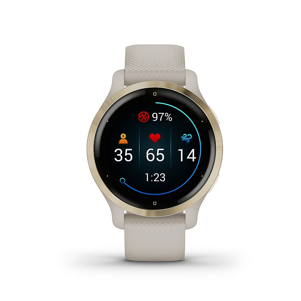 Alt View 3. Garmin - Venu 2S GPS Smartwatch 40 mm Fiber-Reinforced Polymer - Light Gold.