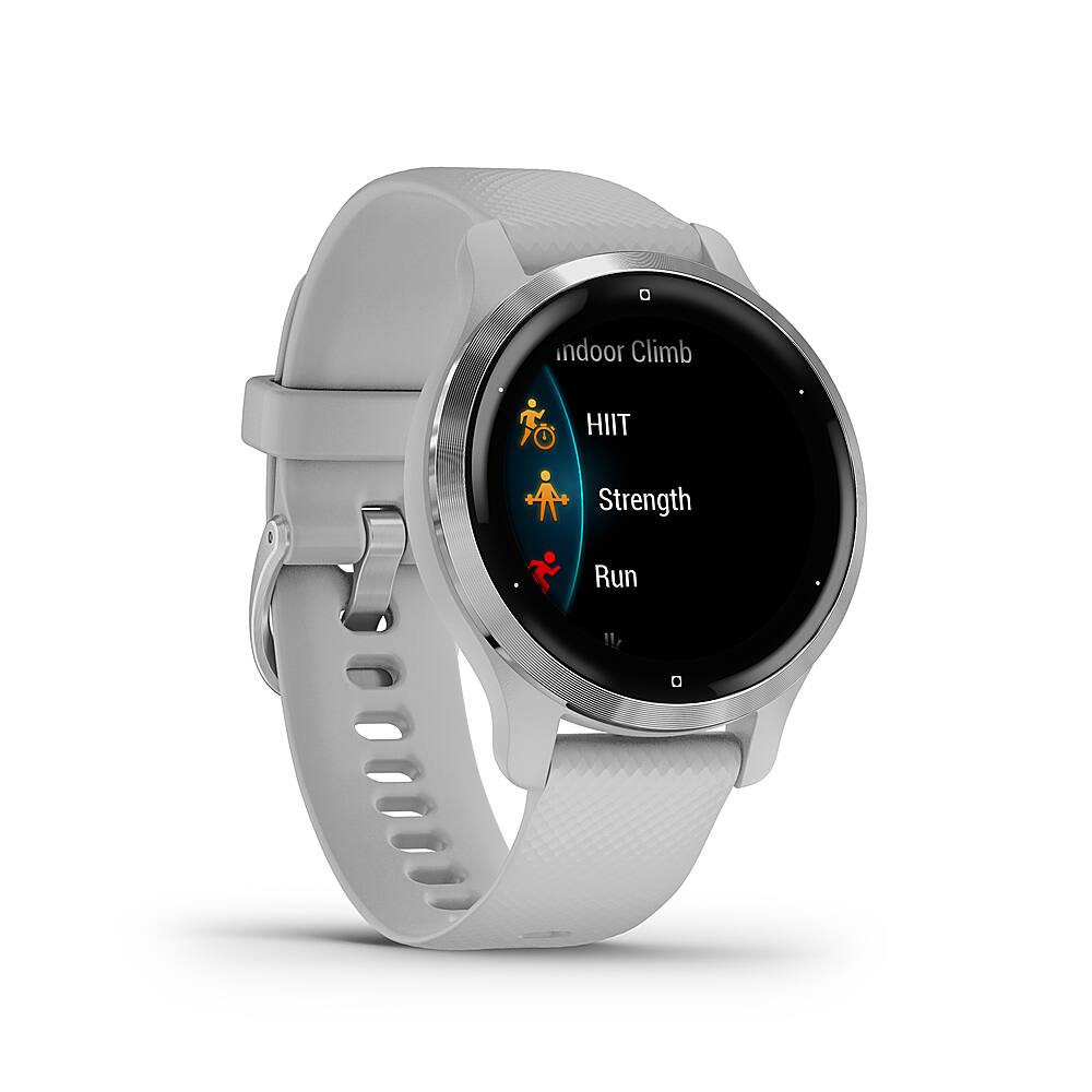 Angle. Garmin - Venu 2S GPS Smartwatch 40 mm Fiber-Reinforced Polymer - Silver/Mist Gray.