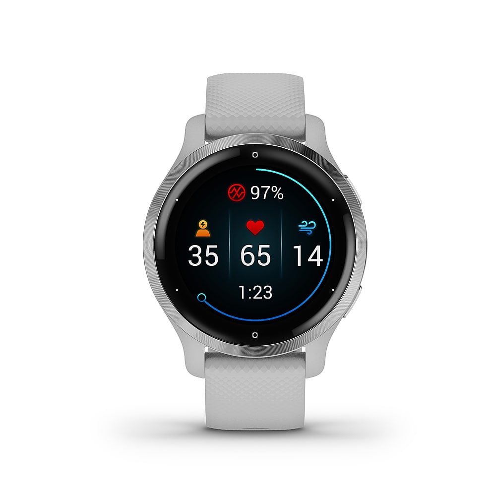 Alt View 3. Garmin - Venu 2S GPS Smartwatch 40 mm Fiber-Reinforced Polymer - Silver/Mist Gray.