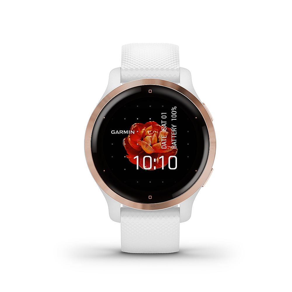 Left. Garmin - Venu 2S GPS Smartwatch 40 mm Fiber-Reinforced Polymer - Rose Gold/White.